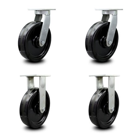 Service Caster 12 Inch Extra Heavy Duty Phenolic Wheel Caster Swivel Locks 2 Rigid SCC, 2PK SCC-KP92S1230-PHR-BSL-2-R-2